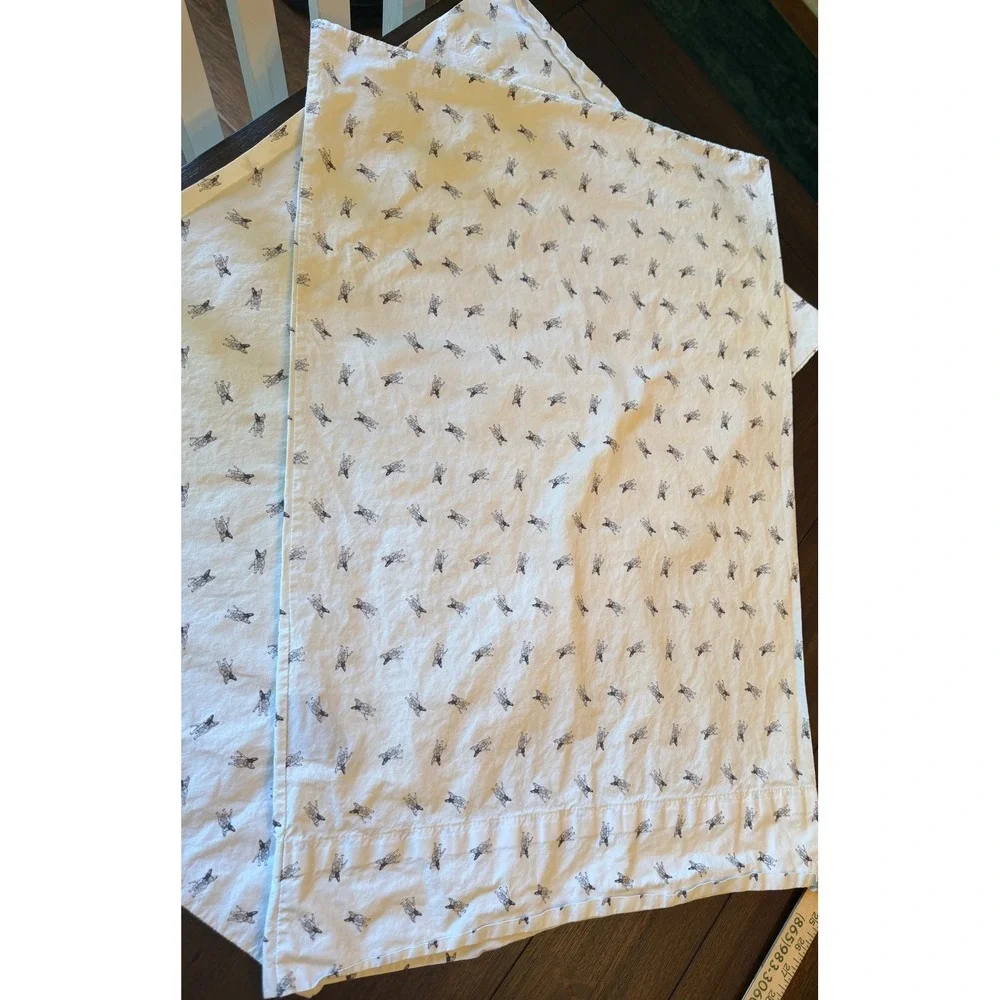 Lauren Ralph Lauren French Bulldog Print 100% Cotton Pillowcase Set White 2pc